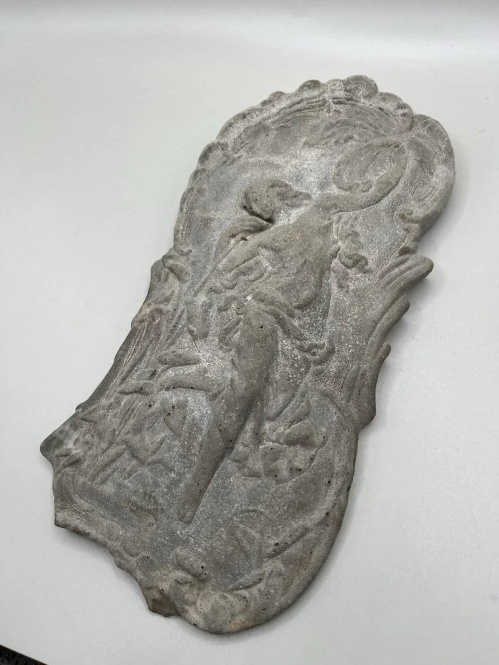 Vintage Art Nouveau Stone Wall Plaque Hang Greek Woman Garden Fantasy Gothic